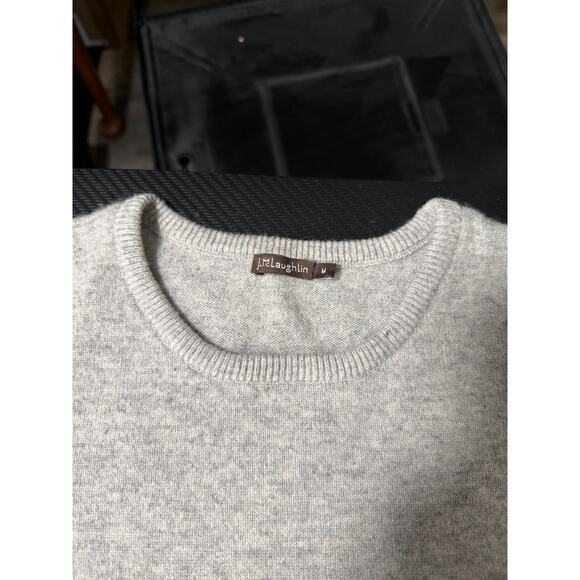 J. McLaughlin Cashmere Knit Sweater Grey Size Medium Ruffle Trim Capsule - Picture 3 of 9